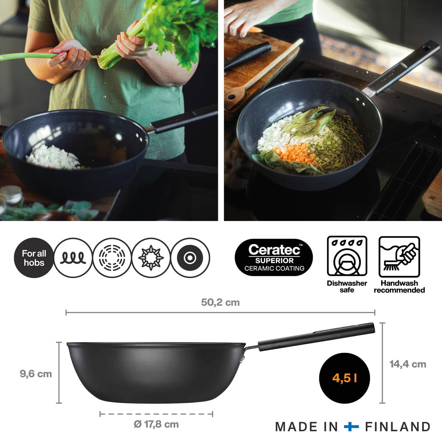 Fiskars Hard Face 28 cm Non-Tough Wok Pan — Amazon image 2