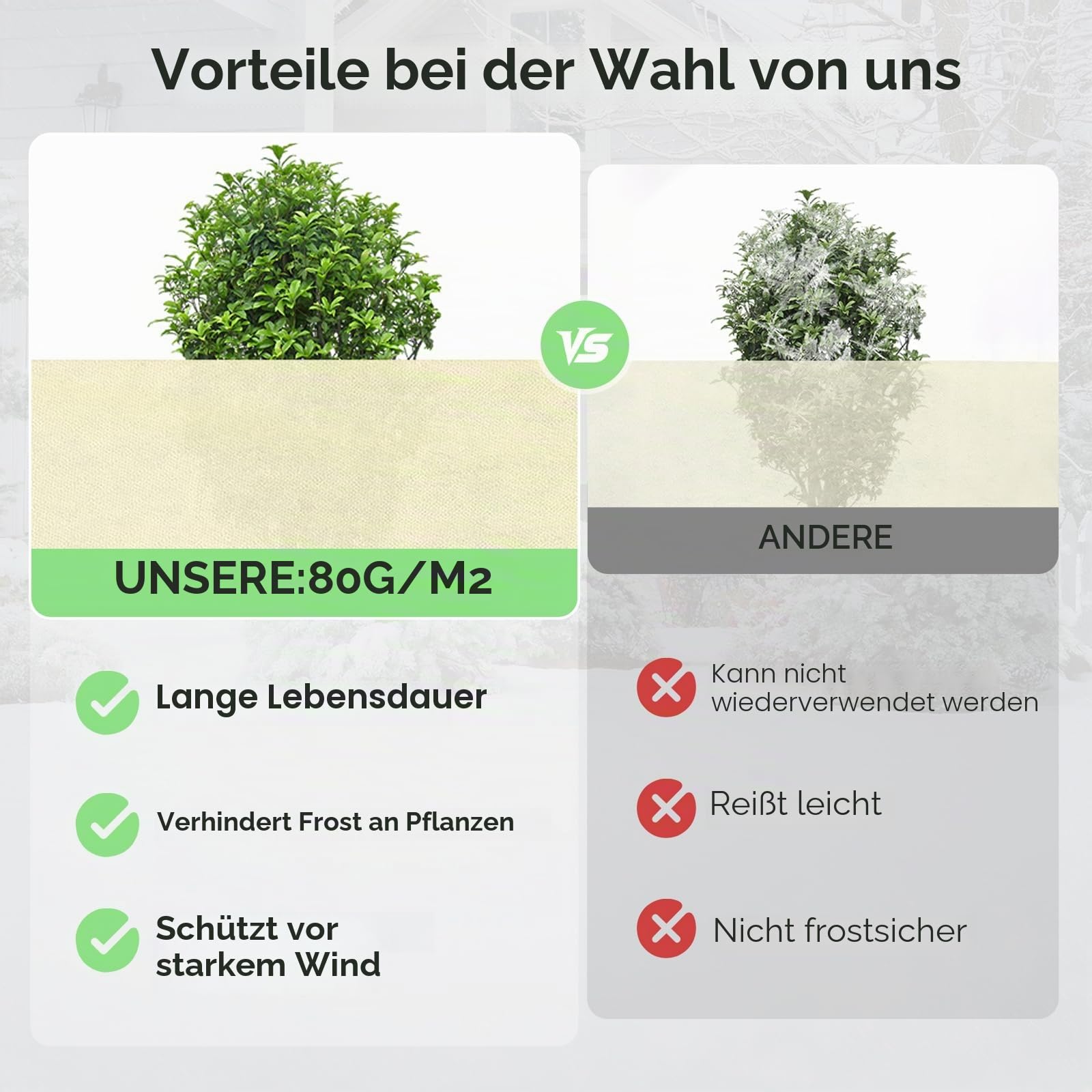 Pflanzenschutz Winter 250 x 360cm Winterschutz für KüBelpflanzen 80 g/m² | Winterschutz für Pflanzen Atmungsaktiv mit ReißVerschluss und Zugband, für Baum Palmen überwinterung Cremefarben