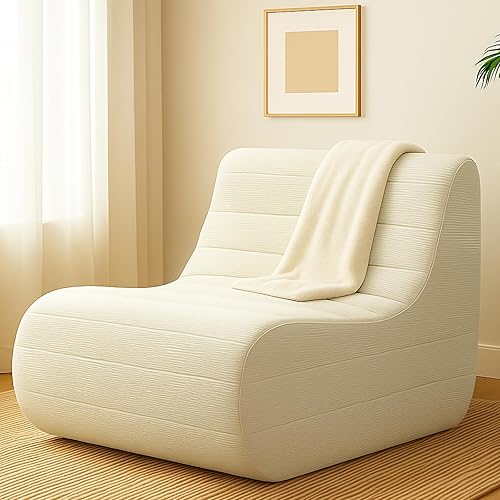 Silla de Puf, Bolsas de Puf junto al Fuego, Sofá Perezoso Grande, Sillón de Puf de Espuma Viscoelástica para Dormitorio, Sala de Estar, Oficina y