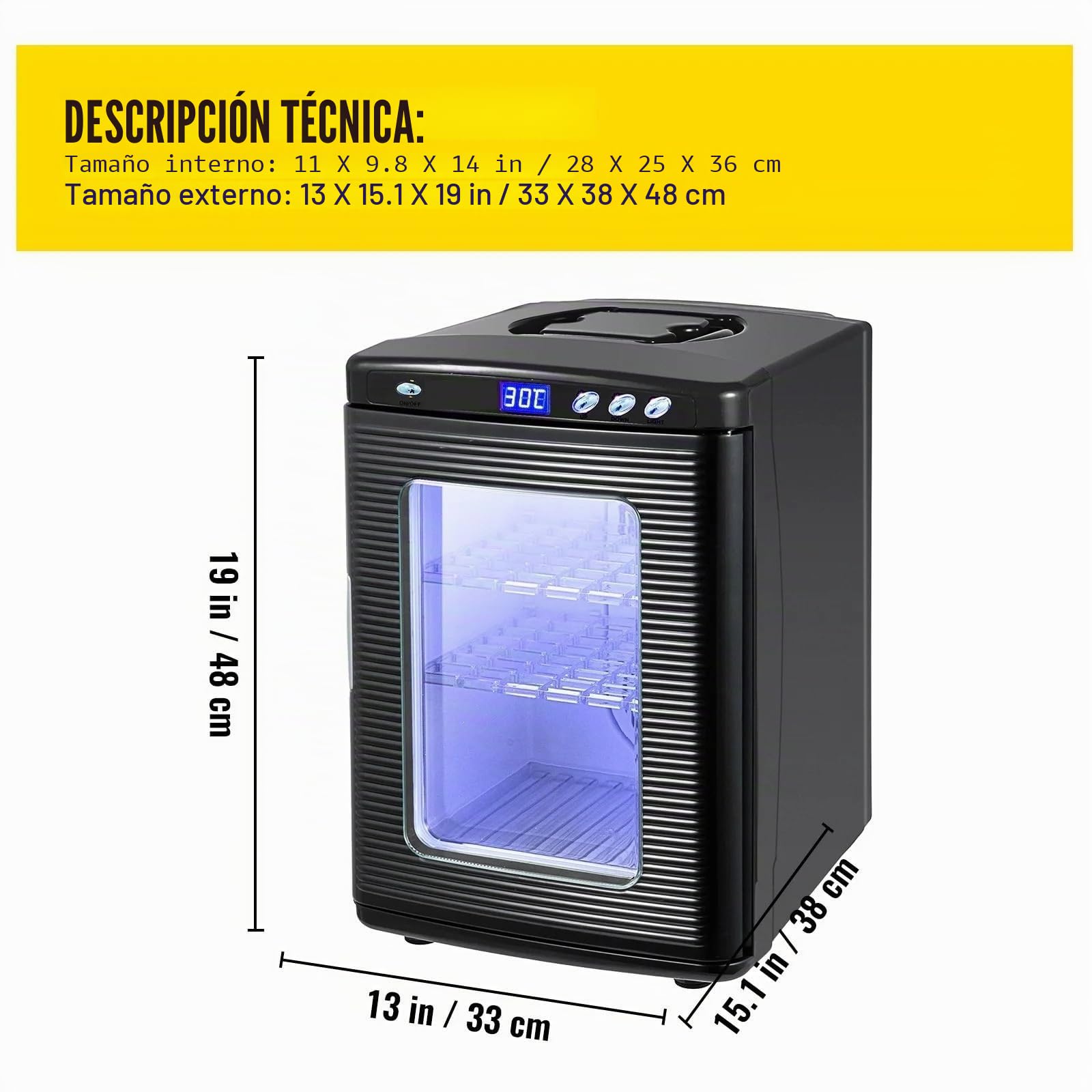 Incubadora de reptiles de 25L, incubadora Digital de huevos, incubadora de laboratorio científico, refriración y calefacción de 5-60 °C, trabajo for reptiles pequeños Para principiantes Bricolaje