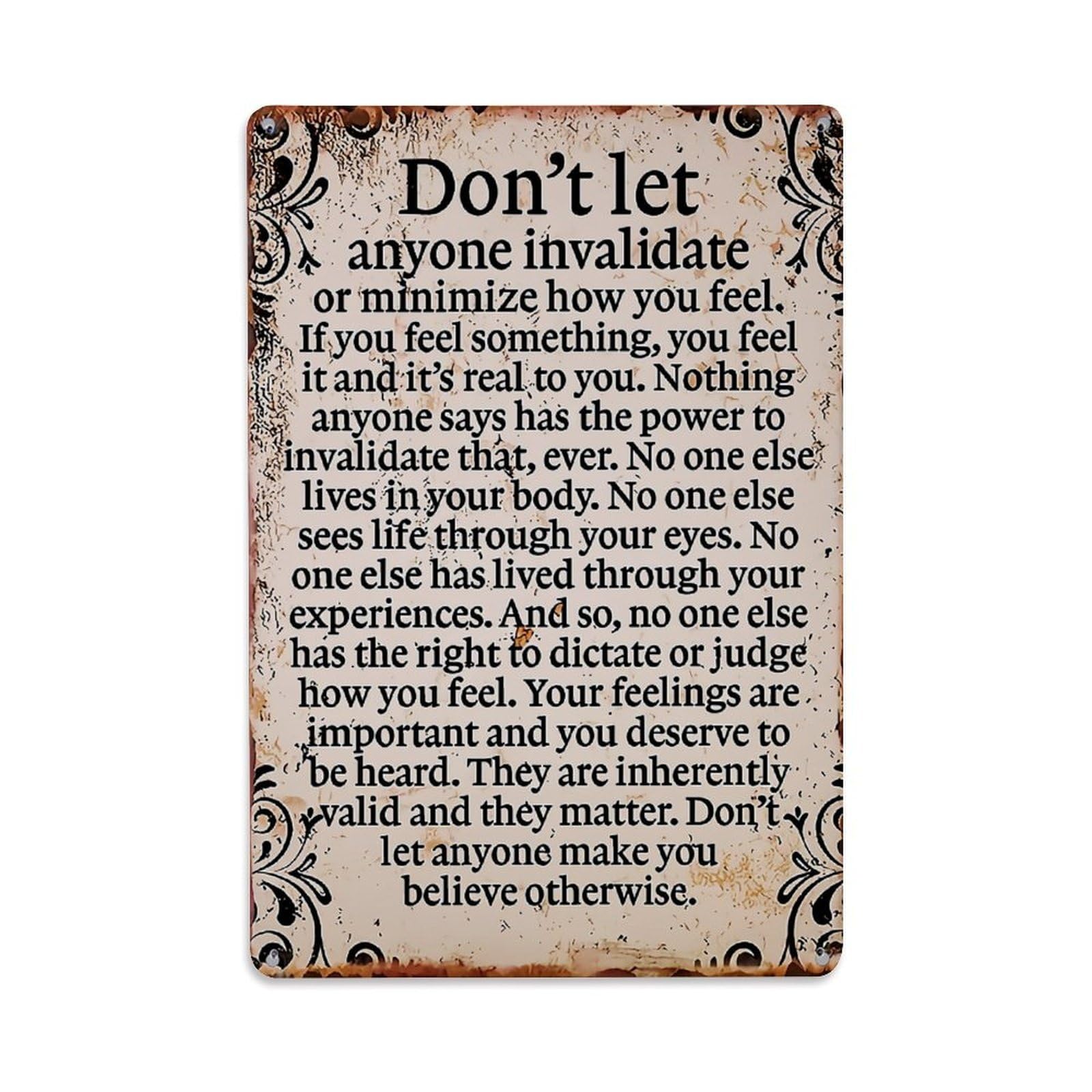 Jdyaojiesheng Vintage Ornate Textured Background Pattern Tin Sign Retro Metal Wall Decor Metal Poster, Home Bar Garage Farmhouse Cafe Wall Art Decoration 8X12inches