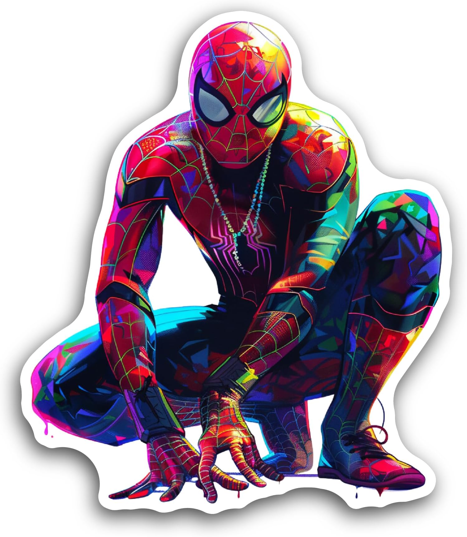 2 (Pieces) 3" and 5" Spiderman Sticker, Waterproof Vinyl Decals for Many Purpose Like Cars, Trucks, Laptops, Phones, Windows and More