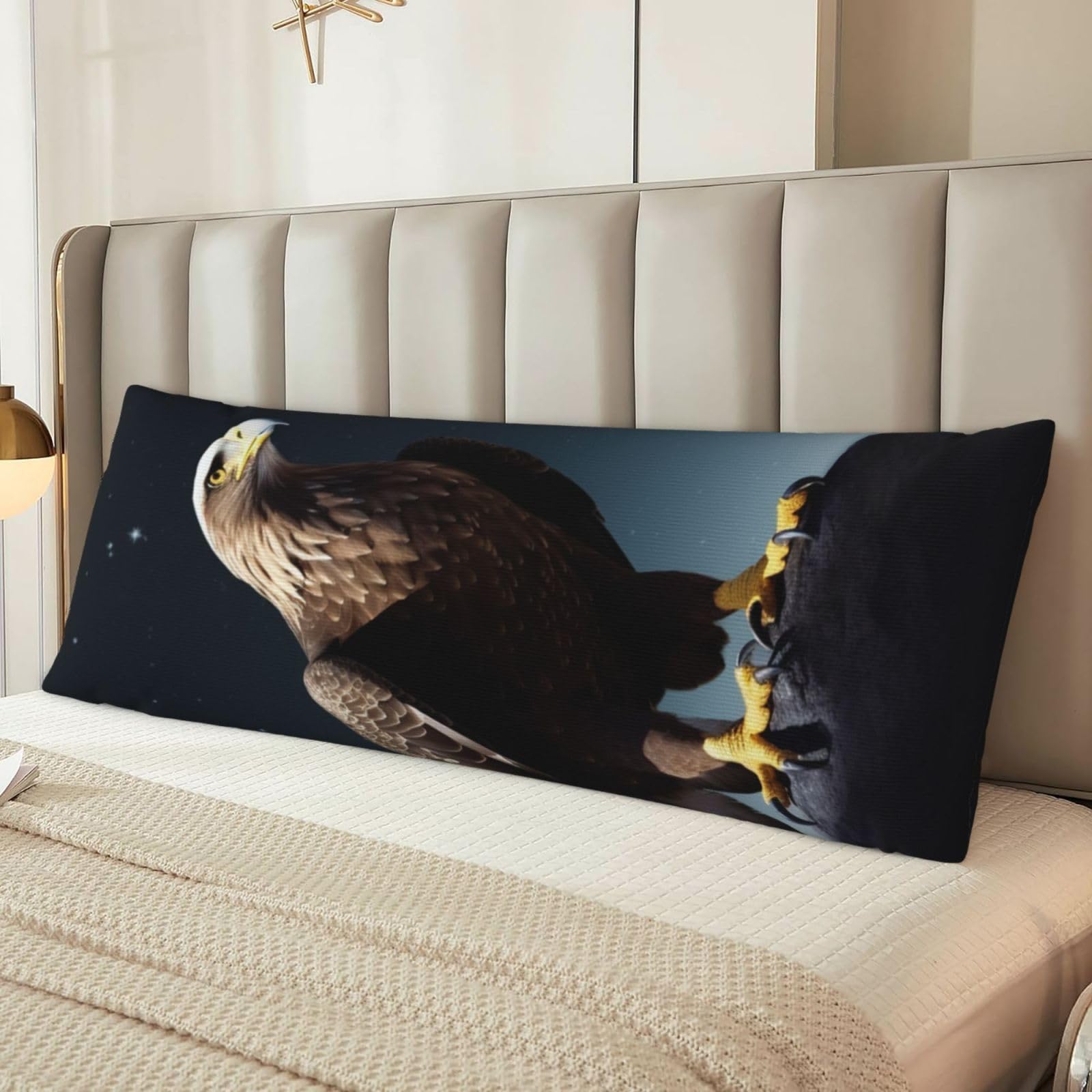 Eagle Under The Stars Body Pillow Case Cover, Microfiber Long Pillow Cases, Ultra Soft and Cozy Plush Body Pillowcase Decorative Long Bed Pillow Cover for Sleeping 20x54 Inches