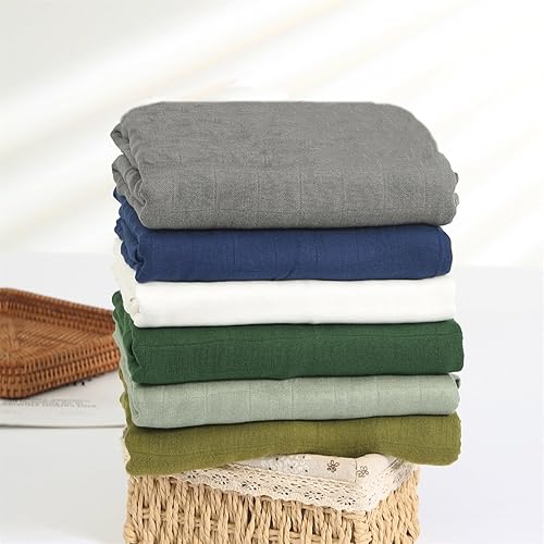 Miniatura 6 de Muslin Swaddle Blanket, 100% Viscose Made from Bamboo Solid Dark Blue Unisex Swaddle Wrap, Soft Silky Muslin Swaddle Blankets Neutral Receiving