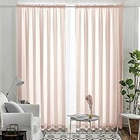 Vista 58 de Melodieux Cortinas semitraslúcidas blancas de 24 pulgadas de largo para cocina, cafetería, dormitorio, ventanas pequeñas, con bolsillo para barra