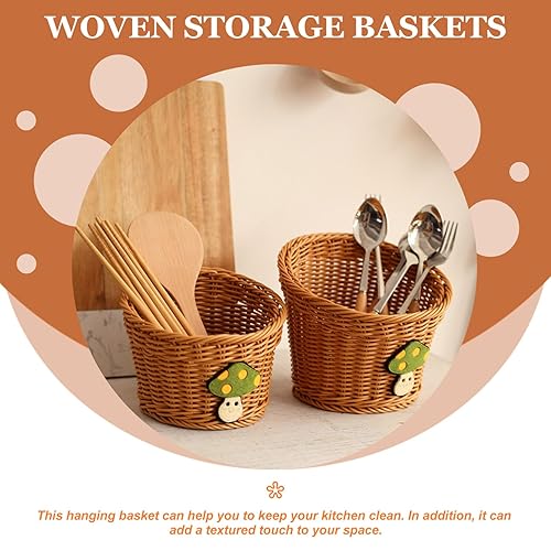 Miniatura 5 de Holibanna Cesta de almacenamiento Cesta tejida de cocina, cesta tejida pequeña, cesta tejida para artículos diversos, cestas tejidas para