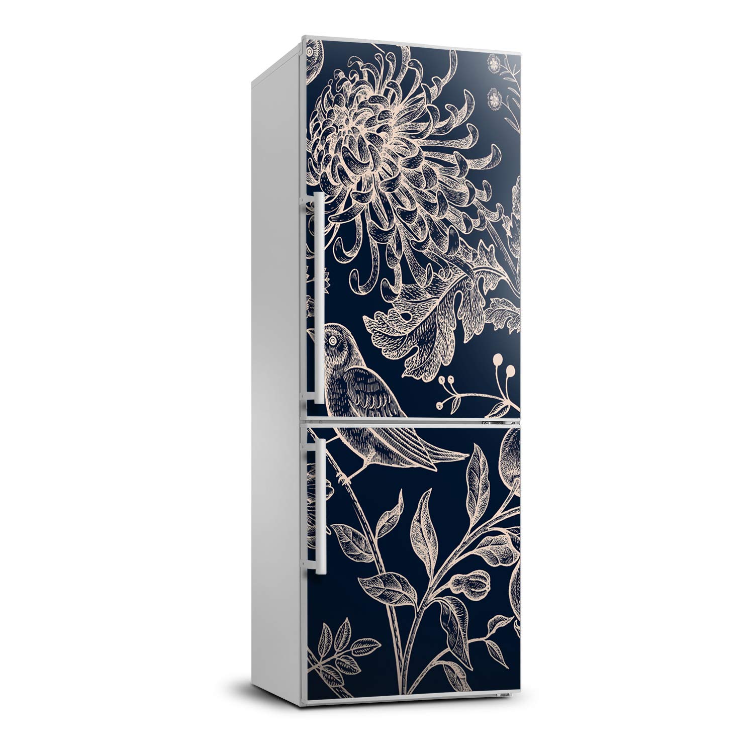 Vinilo decorativo de flores y pájaros 60x180 adhesivo para revestir neveras y paredes