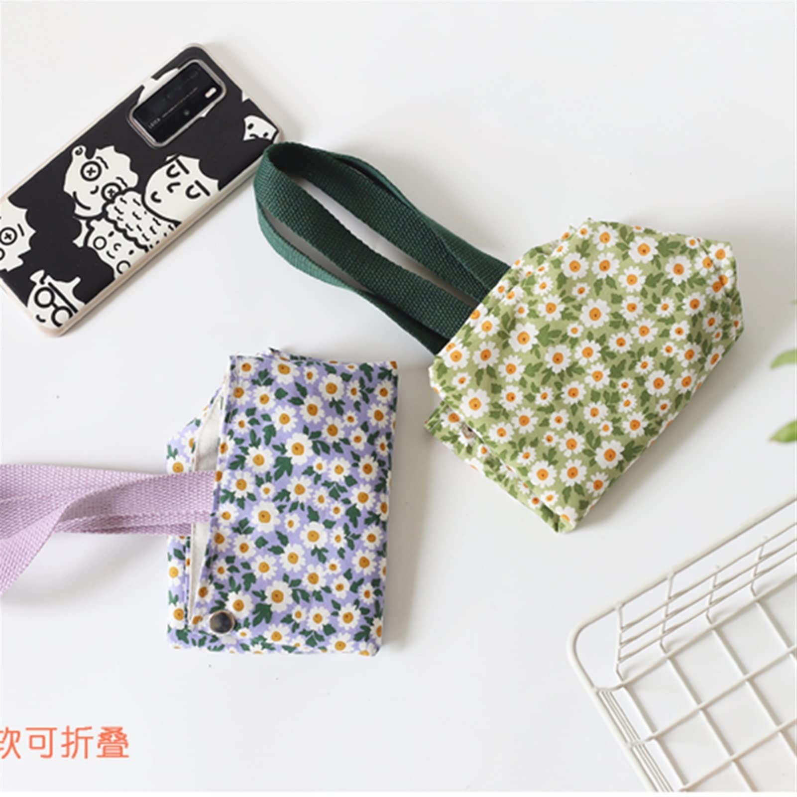 Floral Bento Bag Mini Leinwand Einkaufstasche Bequeme Lunchbox Tragbare Lebensmittelbeutel Nette Picknick Reise Lebensmittel Aufbewahrungstasche Mittagessen Tragetaschen
