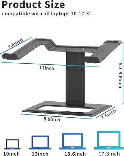 Miniatura 2 de SOUNDANCE Soporte ajustable para computadora portátil, soporte para computadora, soporte ergonómico para elevador de laptop compatible con
