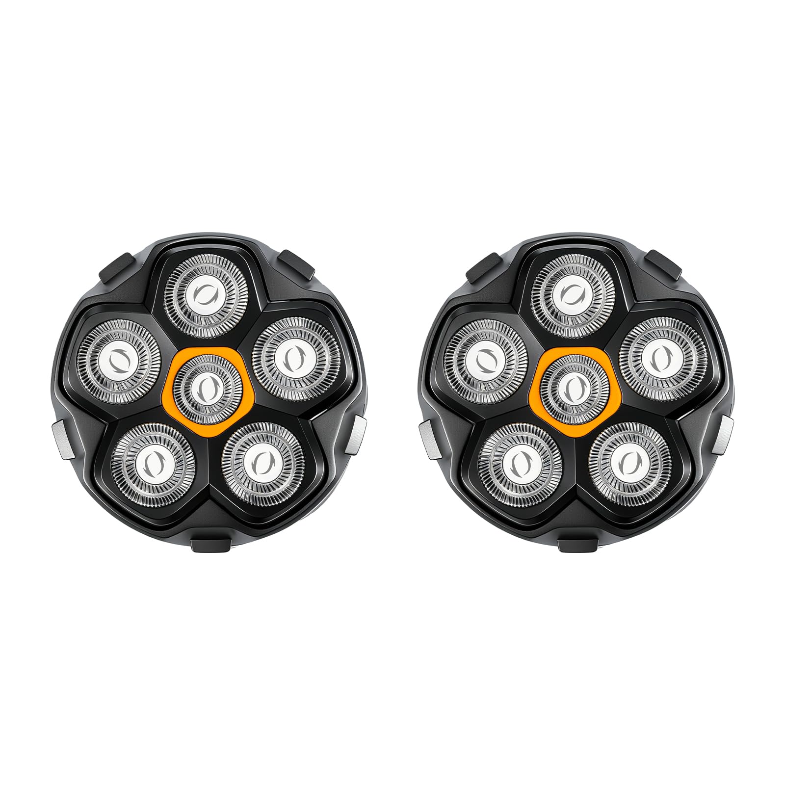 Cabezal de afeitar de repuesto 6D para afeitadoras de calaveras de hombre – Cabezal de afeitado magnético, afeitado en seco y húmedo, compatible con Kensen, JoyKoi, Kibiy (amarillo, lote de 2)