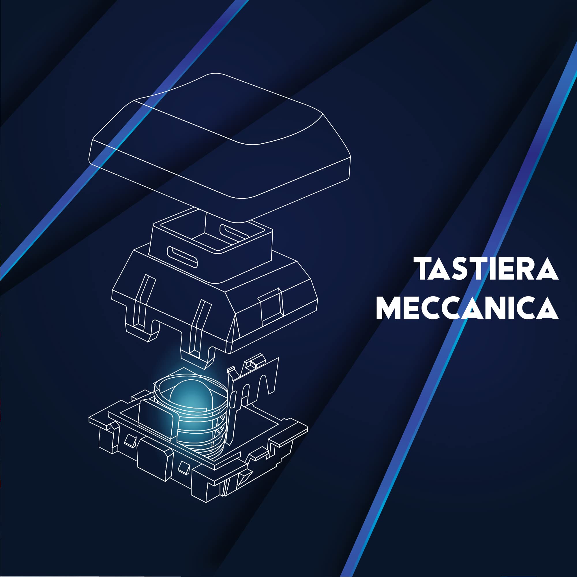 [Amazon Exclusive] DR1TECH Raven Tastiera Meccanica TKL da Gaming RGB per PC [20 mln di Click] 87 Tasti Anti Ghosting - Tastiera USB Ergonomica con Filo