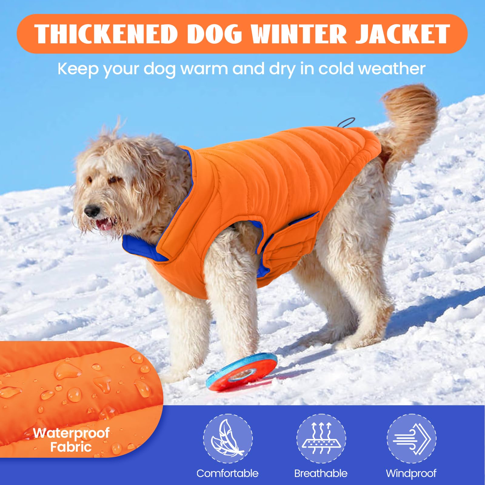 Warme hondenjas, winterjas voor middelgrote honden, warme winterkleding, winddicht hondenfleece vest outfit, hondensneeuwpak voor middelgrote honden, Jack Russel Cocker Beagle (legergroen, M