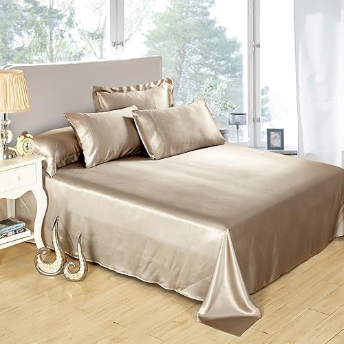 Miniatura 8 de LilySilk Juego de ropa de cama de 4 piezas de seda de morera de 25 Momme, 1 sábana bajera de seda, 1 sábana encimera de seda, 2 fundas de almohada