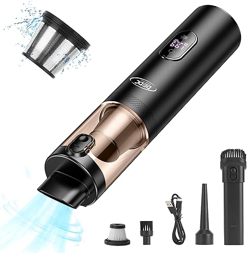 DEDC Aspiradora de coche de alta potencia, aspiradora inalámbrica de 15000 Pa portátil recargable con pantalla LED, eliminador de polvo ultraligero disponible en Yaxa Peru