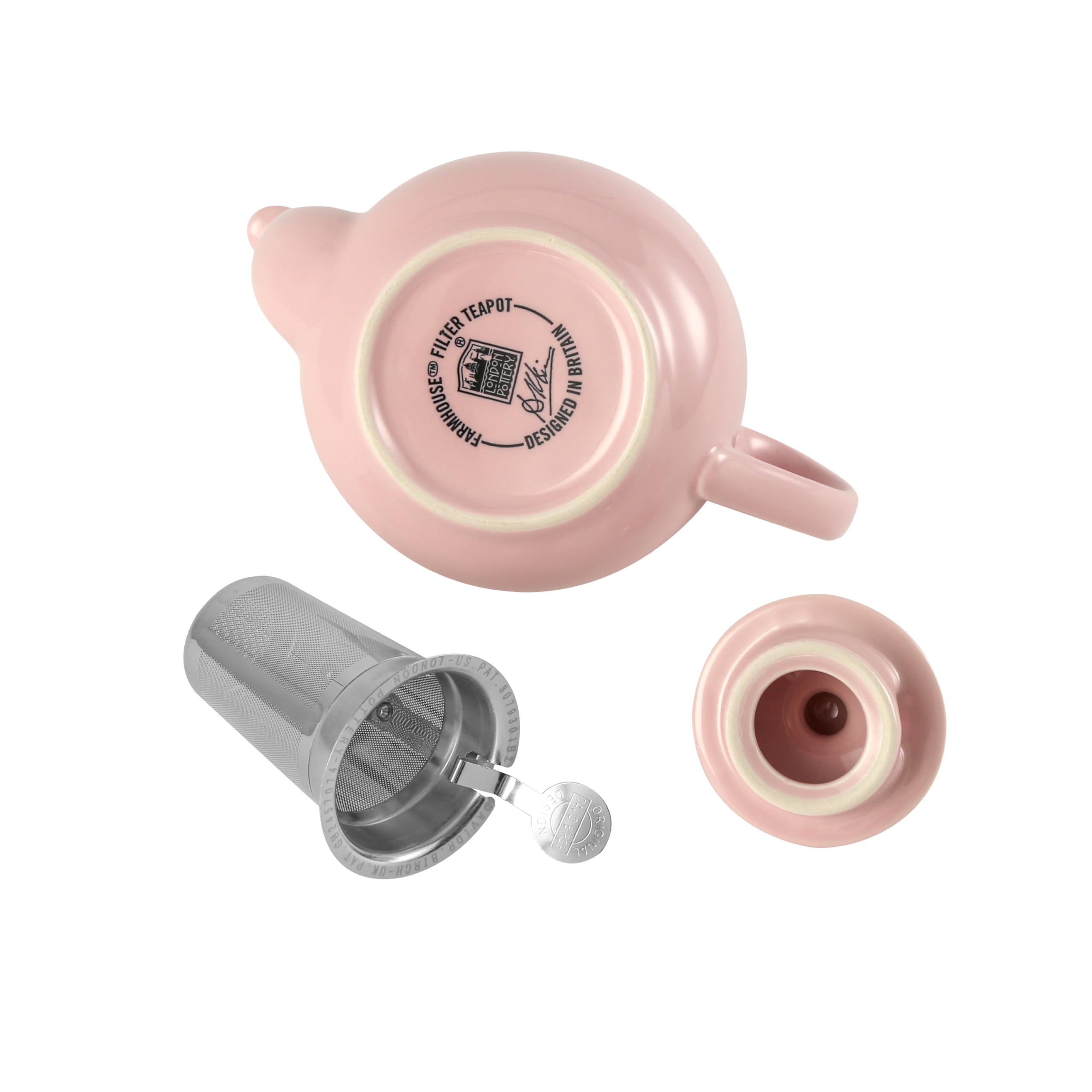 London Pottery Théière rustique en céramique avec infuseur Janpaese Sakura Rose, 2 tasses (600 ml)