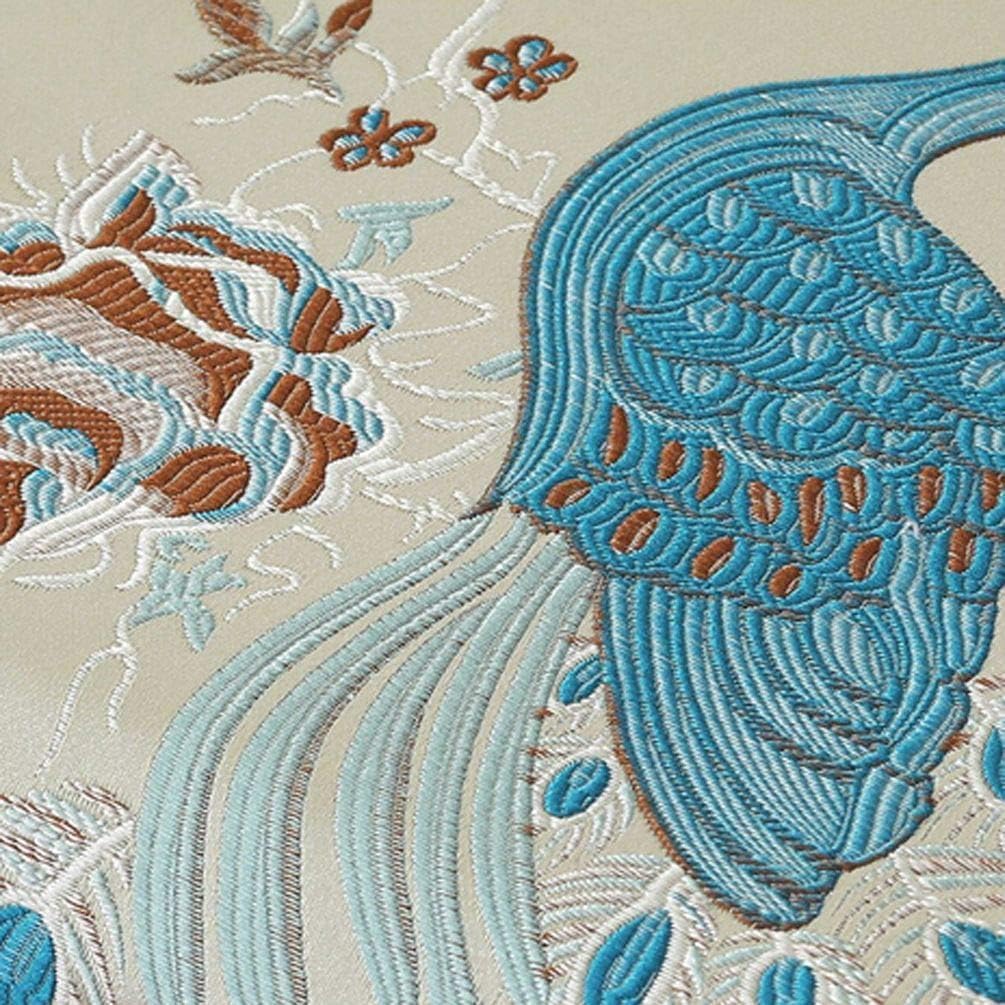 Embroidery Peacock Table Runners with Tassel 13 x 83 Inches Non Slip Rectangle Table Runner for Wedding Decor Coffee Table Decor（Gold）