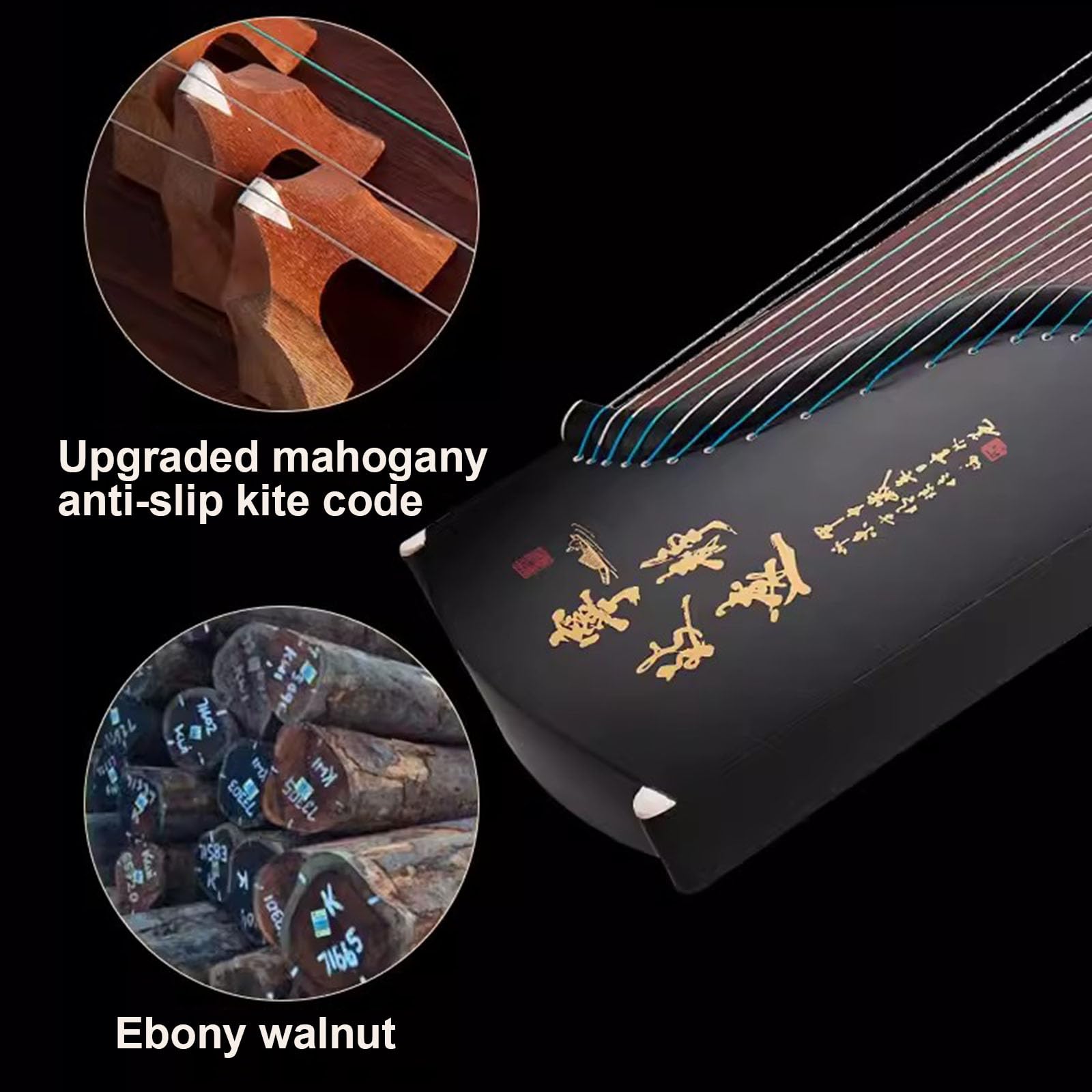Professional Sandalwood Guzheng, 163CM Standard 21-String Chinese