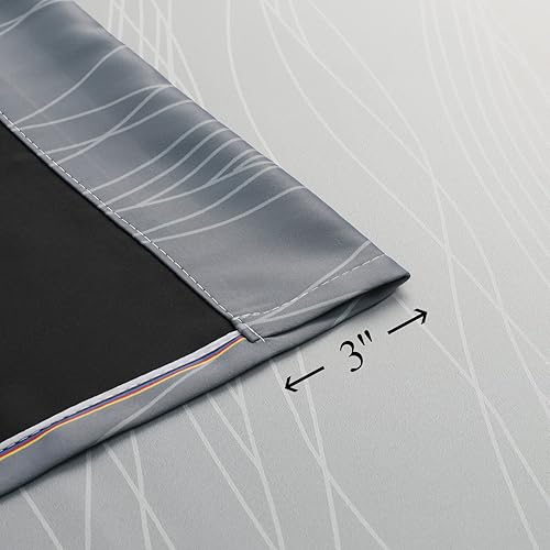 Miniatura 7 de Estelar Textiler Cortinas opacas grises y blancas con bolsillo para cortinero para sala de estar, cortinas de ventana con bloqueo de luz completa