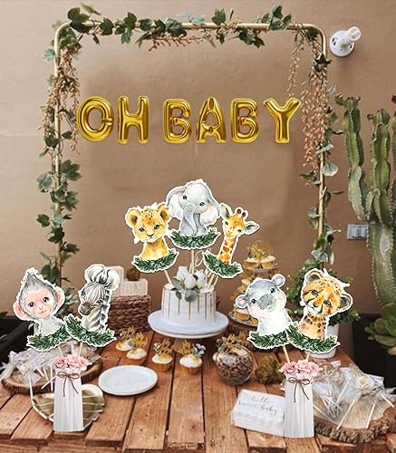 Miniatura 6 de 24 palos de centro de mesa de safari, decoración de fiesta de baby shower de animales de la selva para niños y niños, suministros de fiesta temática
