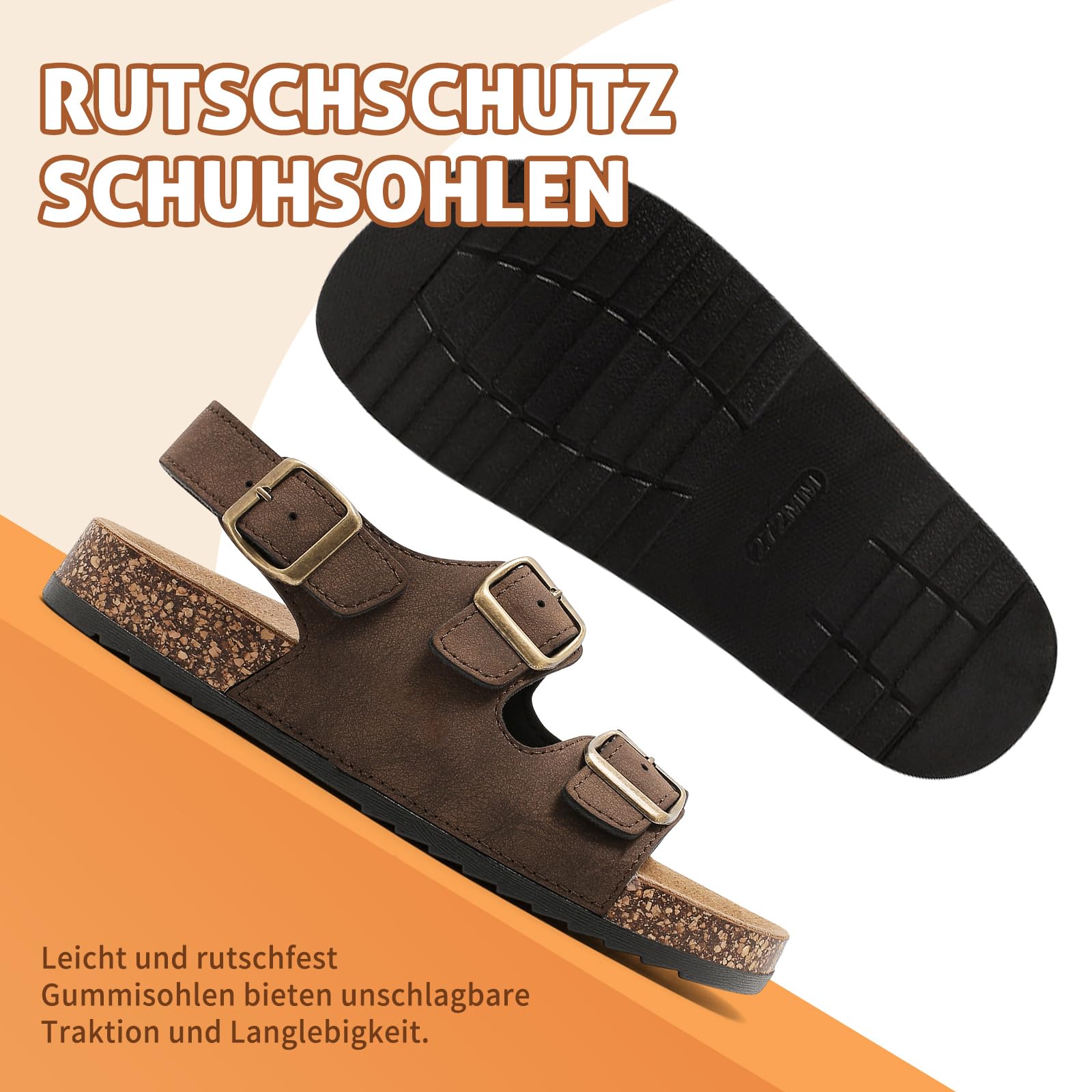 zaxunai Sandali Donna Zoccoli Uomo con Cinturino Regolabile Sughero Plantare Sandali Estate Estive Punta Aperta Antiscivolo Gomma Suole Pantofole Adulto Moda Sandalo All'aperto Ciabatte