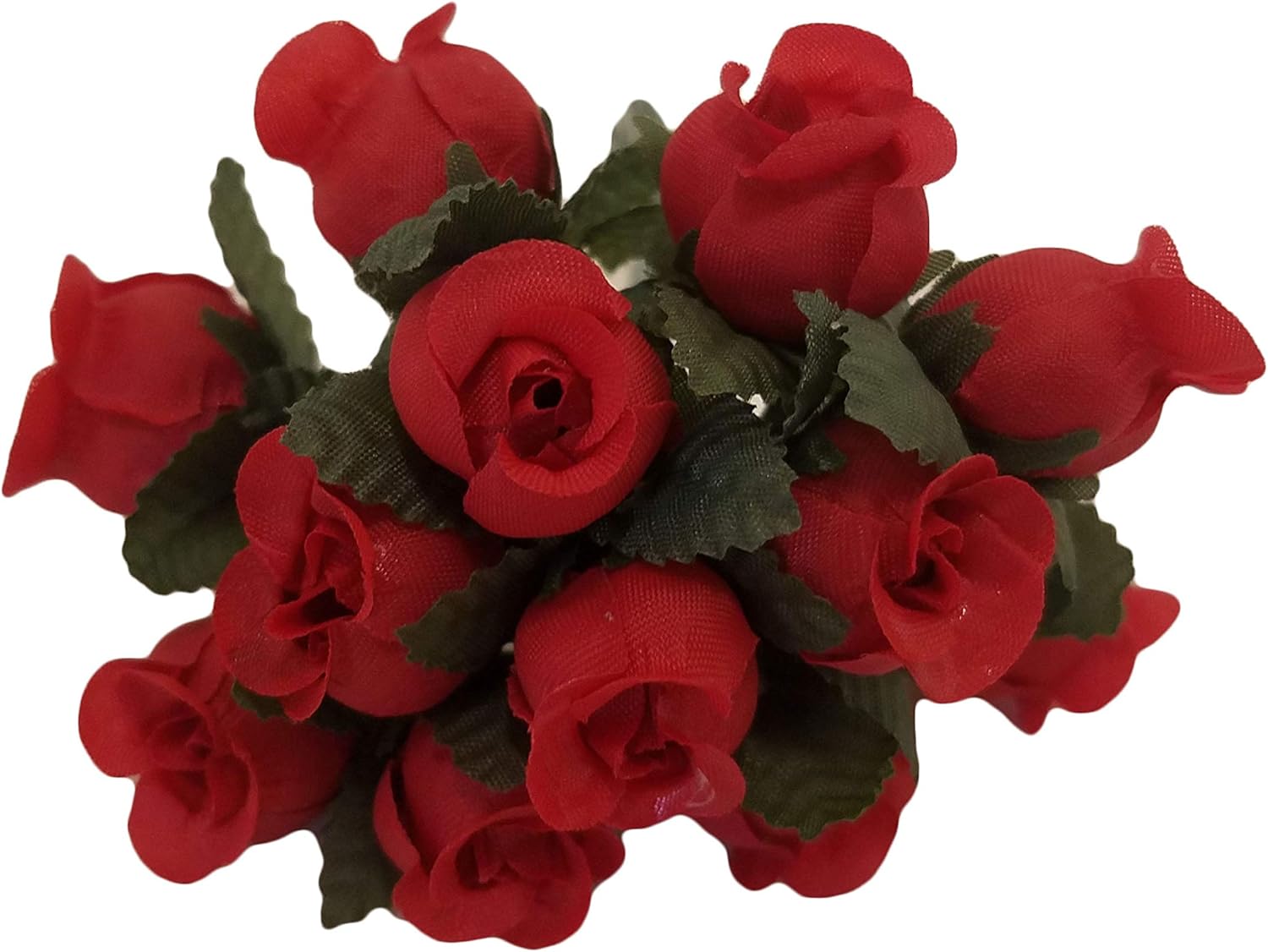 144pcs 16mm 5/8 Artificial Rosebuds Roses on Stem (Red)