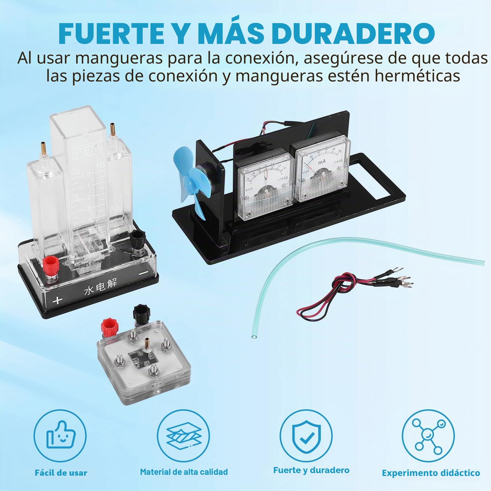 Celda de Combustible de Hidrógeno, Celda de Combustible de Membrana de Intercambio de Protones, Accesorios de Enseñanza de Laboratorio de Secundaria de Nueva Energía