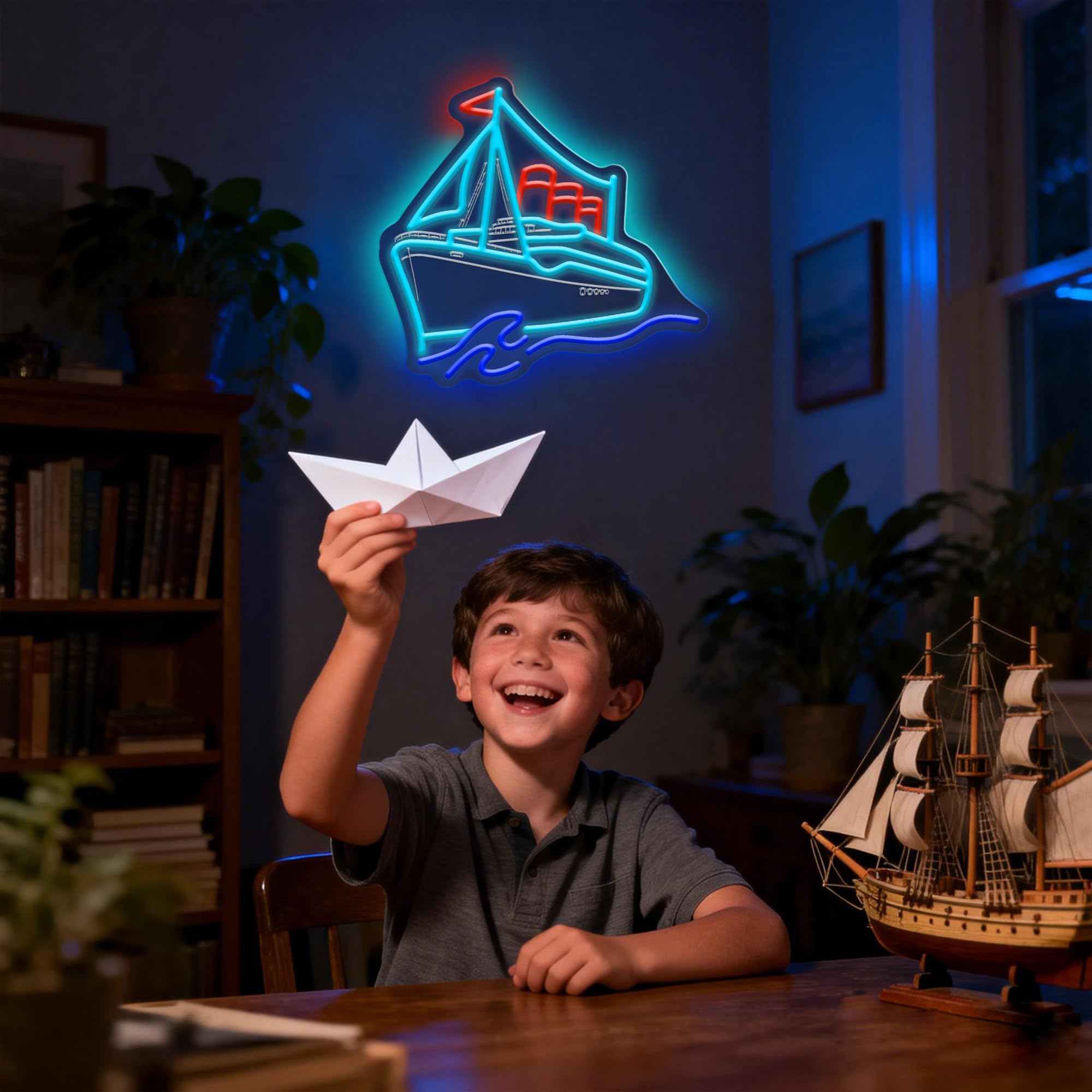 Titanic Neon Sign The Titanic Gifts for Kids Room Decor Boys Led Lights for Bedroom USB Power Titanic Night Light Birthday Gifts for Women Men