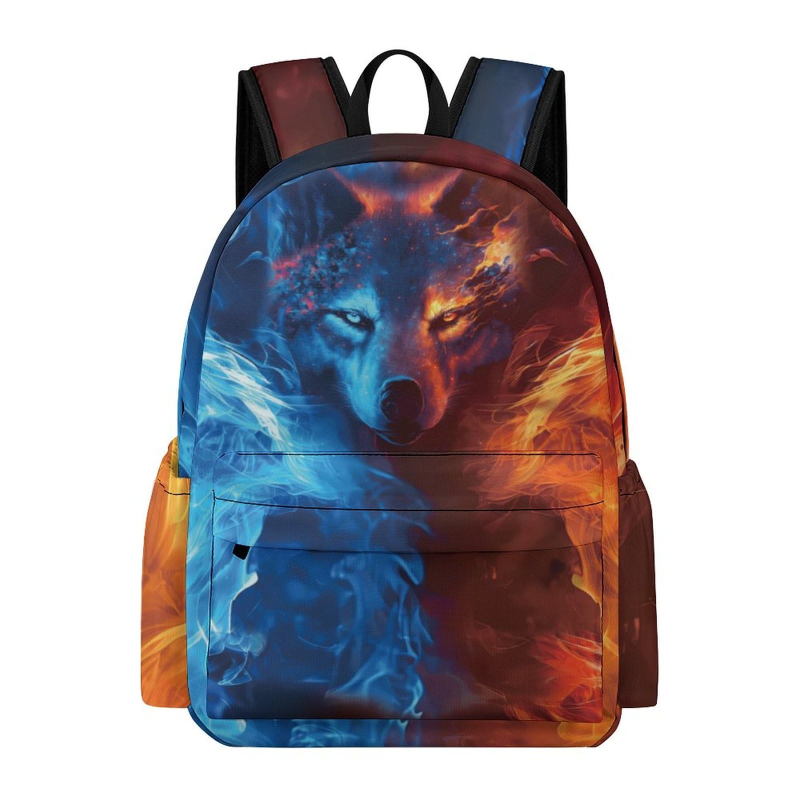 Fiwsuyr Wolf Backpack for Boys Kids Girls School Bag 16 Inch Cartoon Wolf Bookbag Travel Backpack