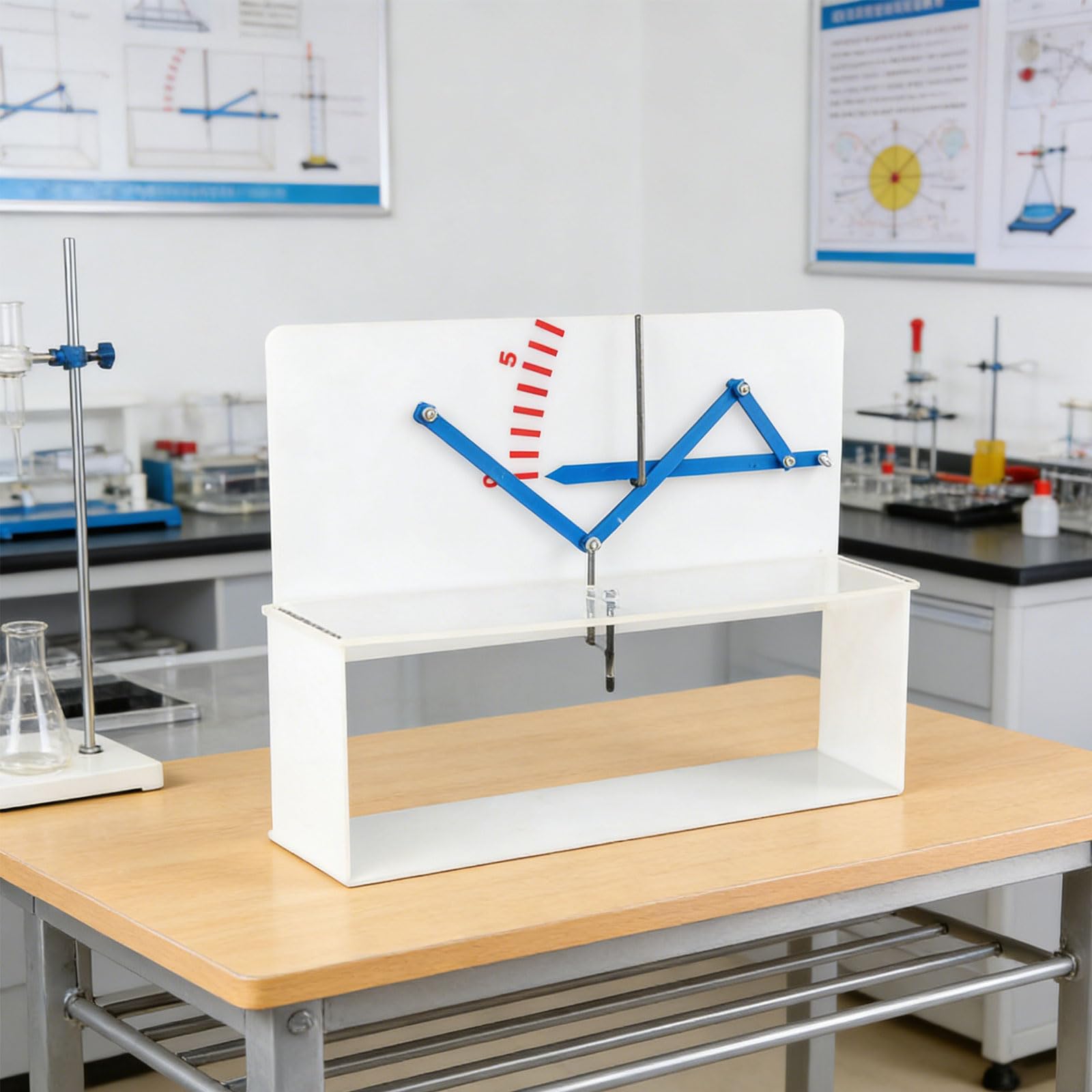 Ayuda para la enseñanza de física, demostrador de deformación de palanca óptica de metálico para experimentos en, dispositivo de palanca óptica de laboratorio de ciencias