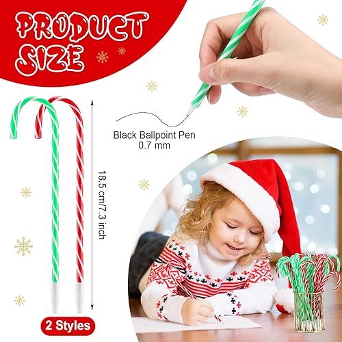 Miniatura 2 de 160 bolígrafos de Navidad de bastón de caramelo de Navidad de 0028in bolígrafos de caña de caramelo de Navidad bolígrafos de Navidad con tinta negra