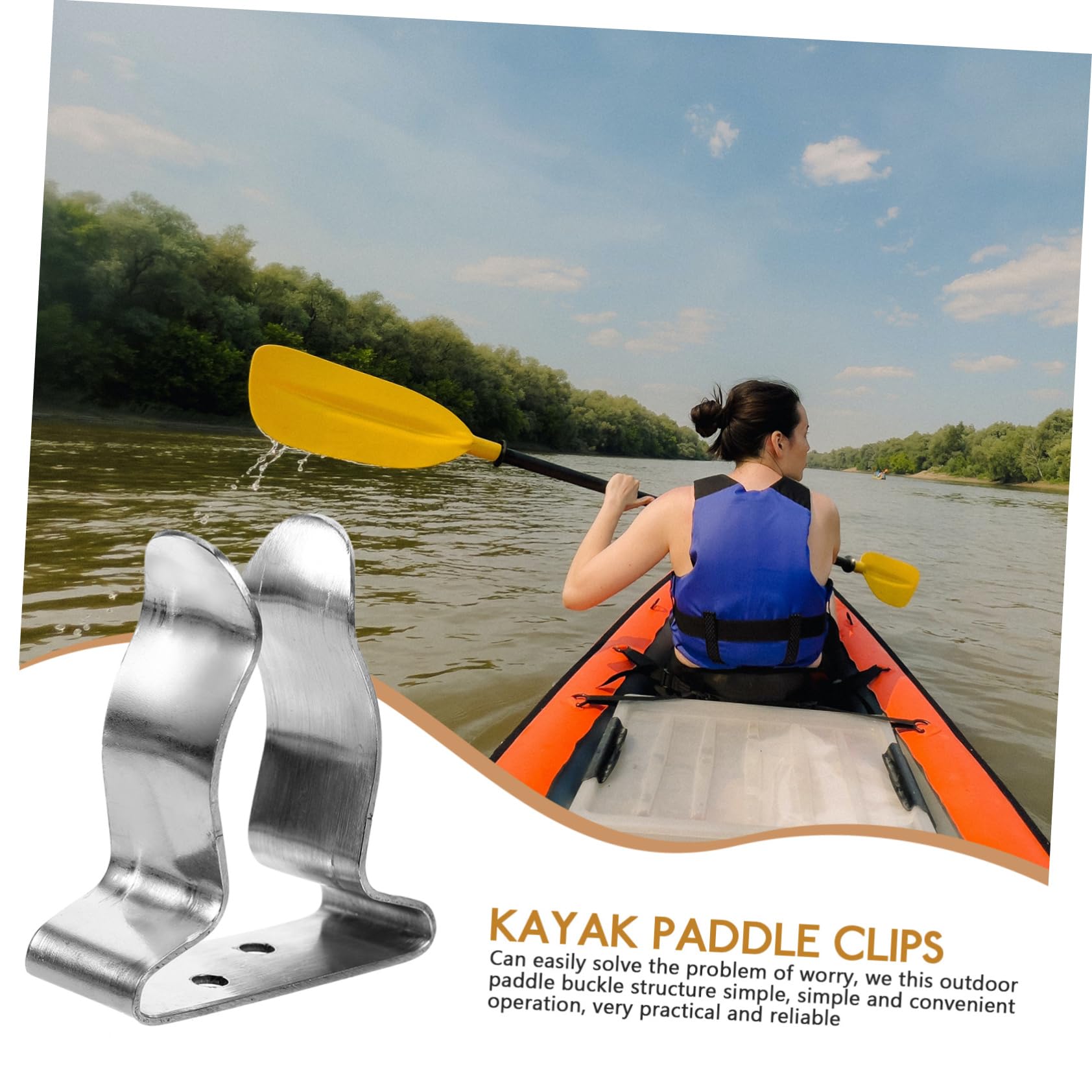 Toddmomy Support De Fixation De Pagaie Rouleau De Remorque De Bateau Poignées Accessoire De Kayak Accessoire De Randonnée en Kayak Support De Pagaie Solide Clip De Pagaie