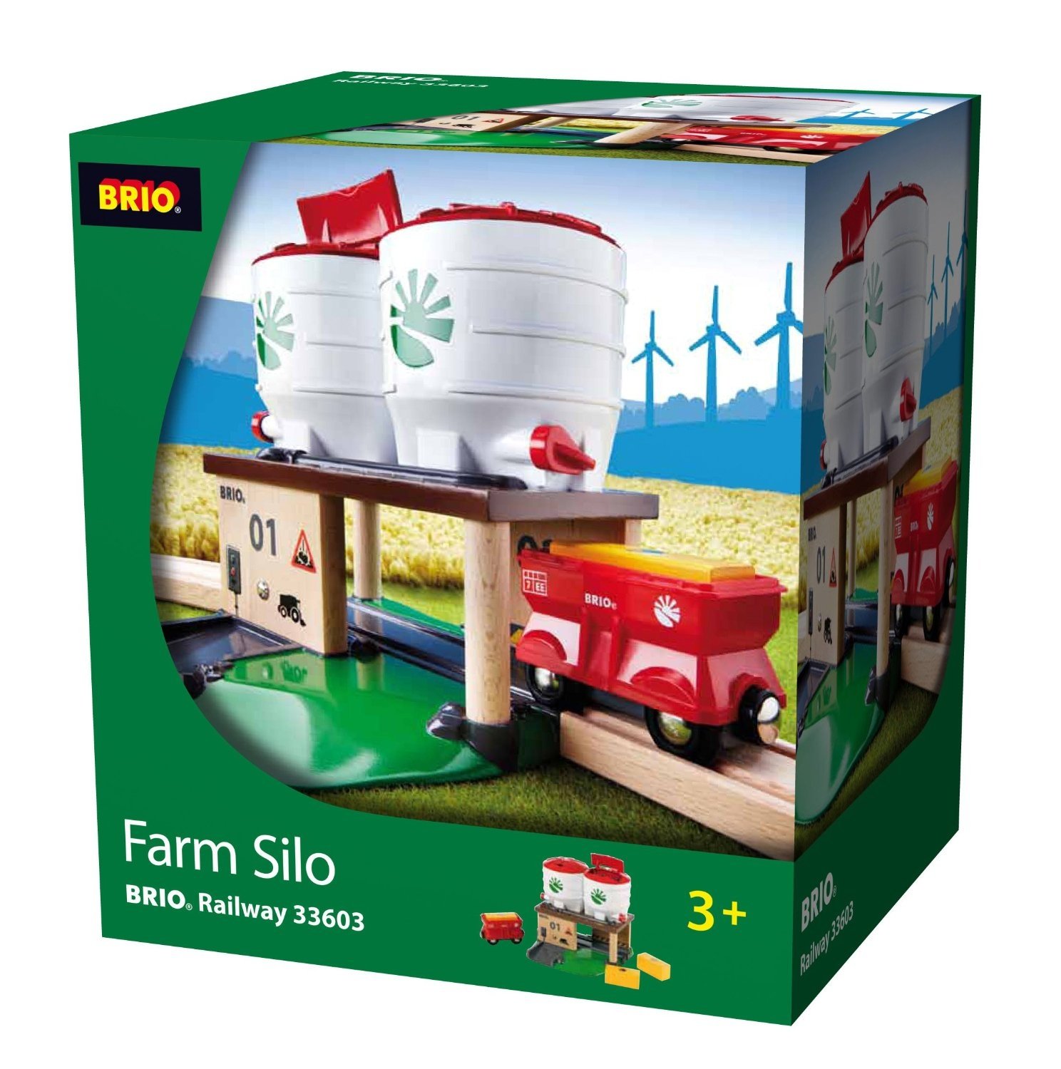 【BRIO】 Farm Silo, CargoとFarm Train BRIO World 33404 - Farm Train - 5 Piece Wooden Toy Train Set for