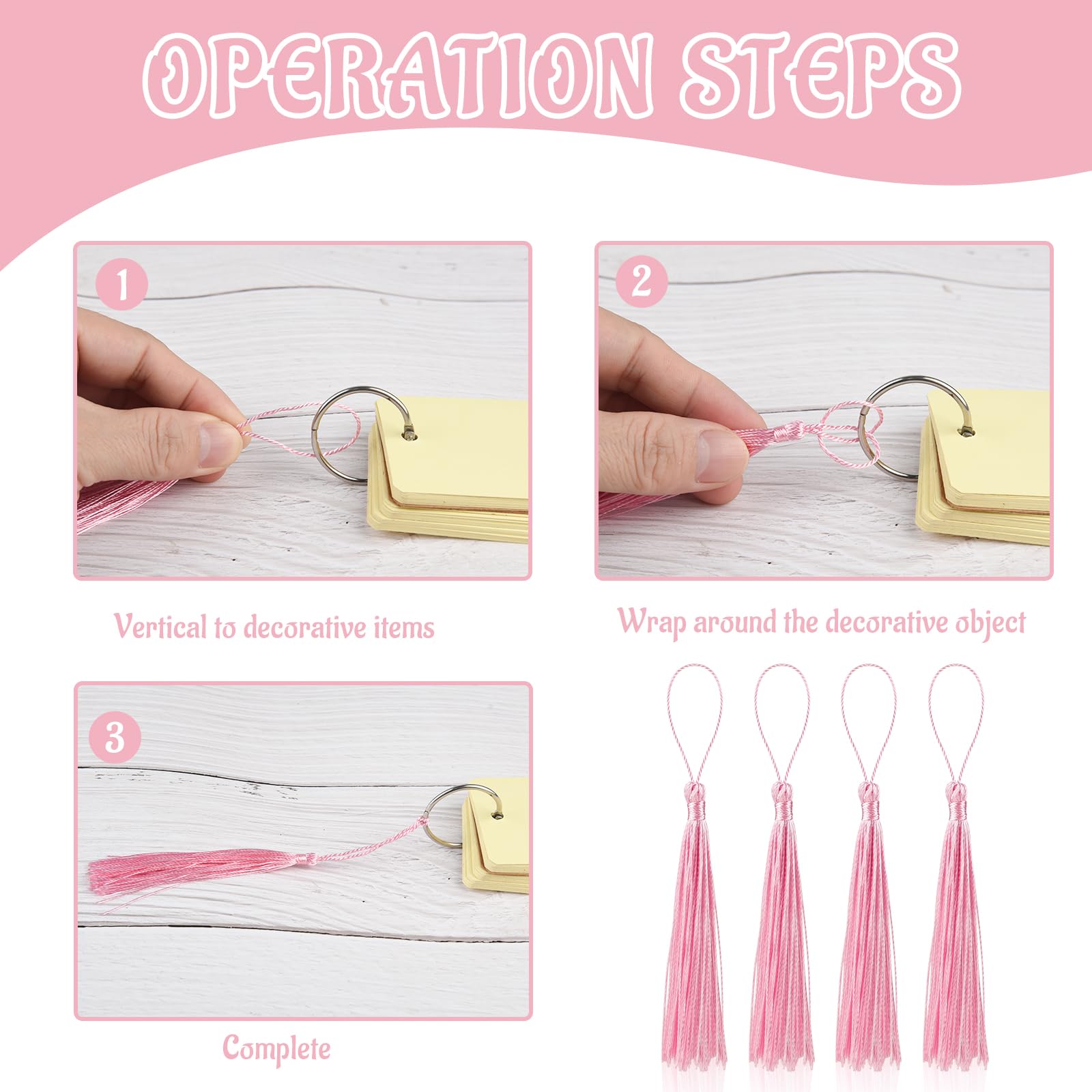 BOUBONI 100 Pcs Bookmark Tassels Bulk Pink Soft Craft Silky Handmade Mini Tassels for Jewelry Making with Loops for DIY Craft Accessory Dress Decoration - Image 4