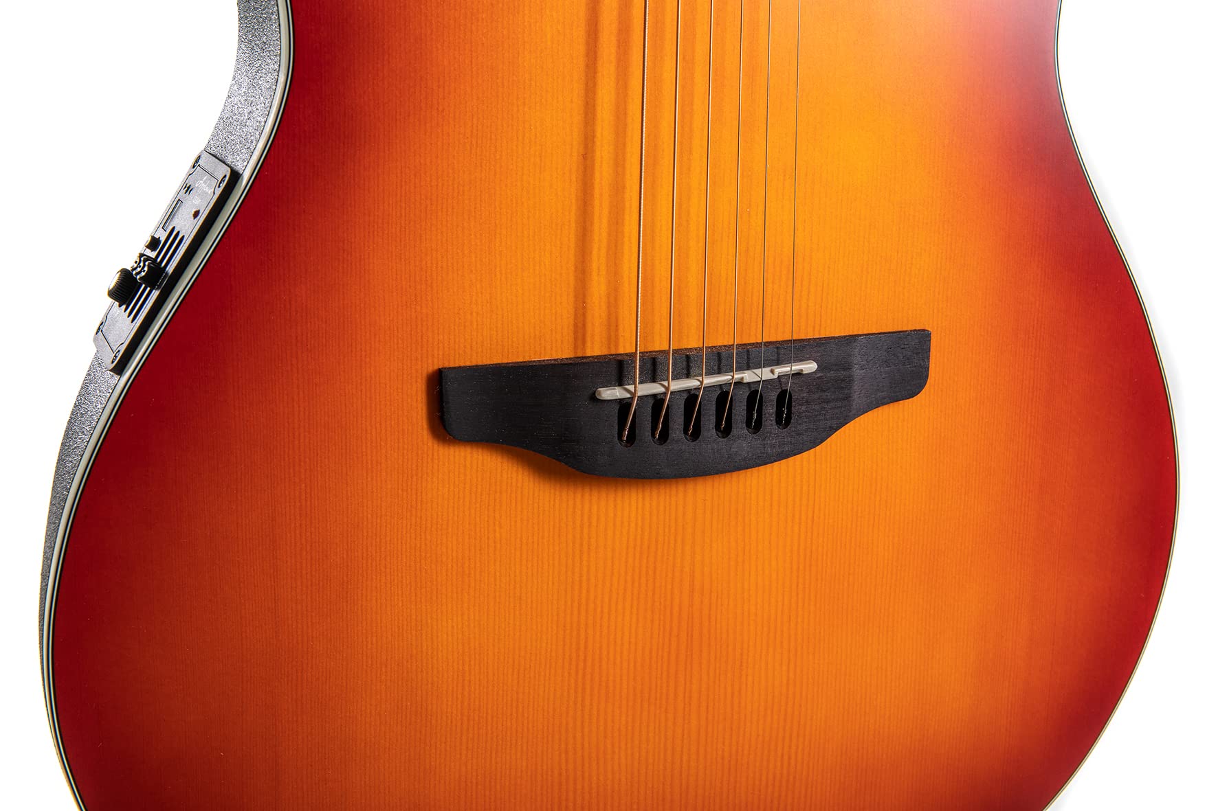 Applause E-gitara akustyczna Elite AE48 Super Shallow Cutaway - Roundback Lyrachord Korpus Super Shallow - AP3TP Preamp- Top Świerk - Honeyburst Satin - AE48-1I