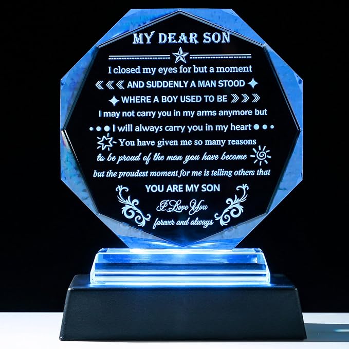 Amazon.com: YWHL Meaningful Son Gifts from Mom Dad with Colorful LED ...