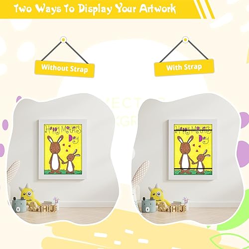 Miniatura 2 de Paquete de 2 marcos de arte para niños de 8.5 x 11 pulgadas, marcos de arte para niños, intercambiables, con apertura frontal, marco de