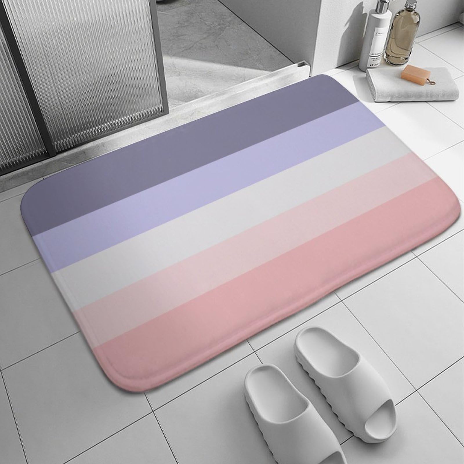 Alfombra De Baño Antideslizante, Tapete Para Bañera Color Pastel, Vintage, Floral, Rosa, Absorbente, Suave, Duradero, Cocina, Dormitorio, Coral Feece De 36 X 24 Pulgadas