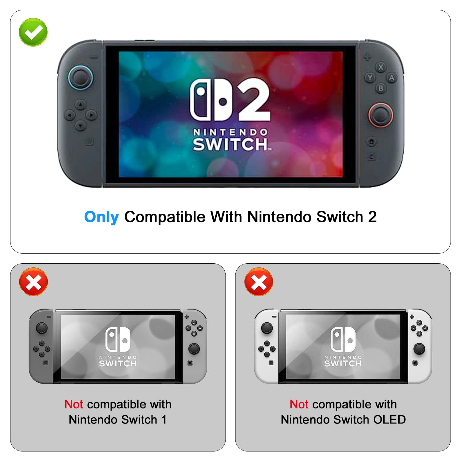 Tyasoleil protectrice Compatible avec Nintendo Switch, Couverture de boîtier Mince TPU Doux pour Console joycon Nintendo Switch avec Bouchons de Bouton de Direction colorés
