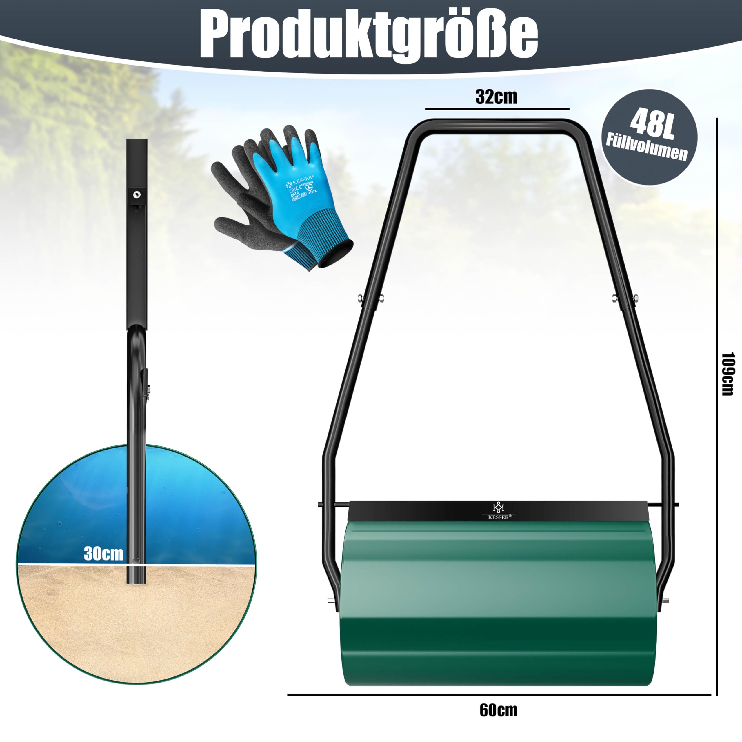 Toolland gazonrol tuinwals 50 cm | gazonwals - Tuinartikelen kopen