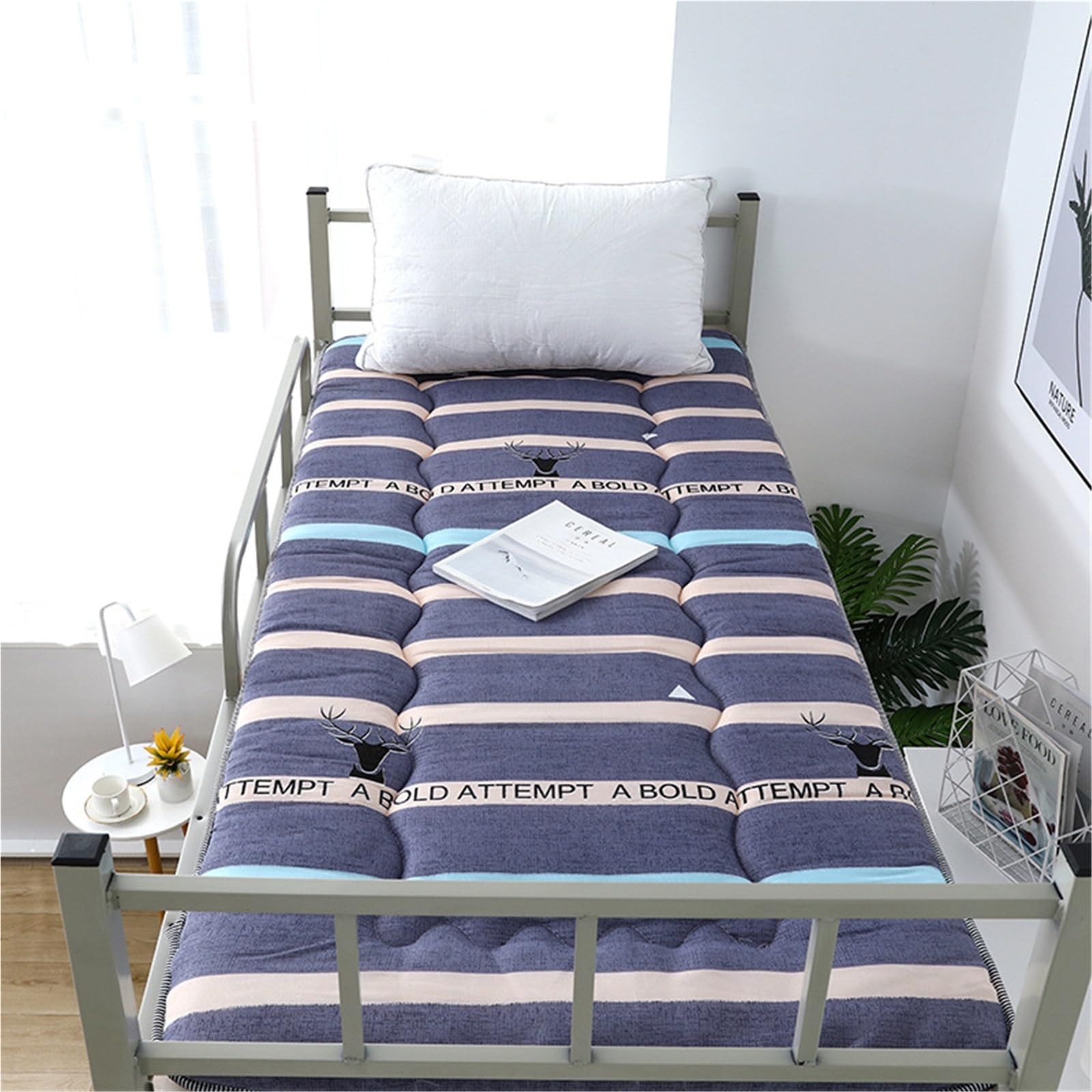 Materac Futon japoński 4 cm gruby, składany, mata do spania tatami, przenośna, zwijana, dla dorosłych, dla dorosłych, miękka bawełna, dywan podłogowy, pojedyncze