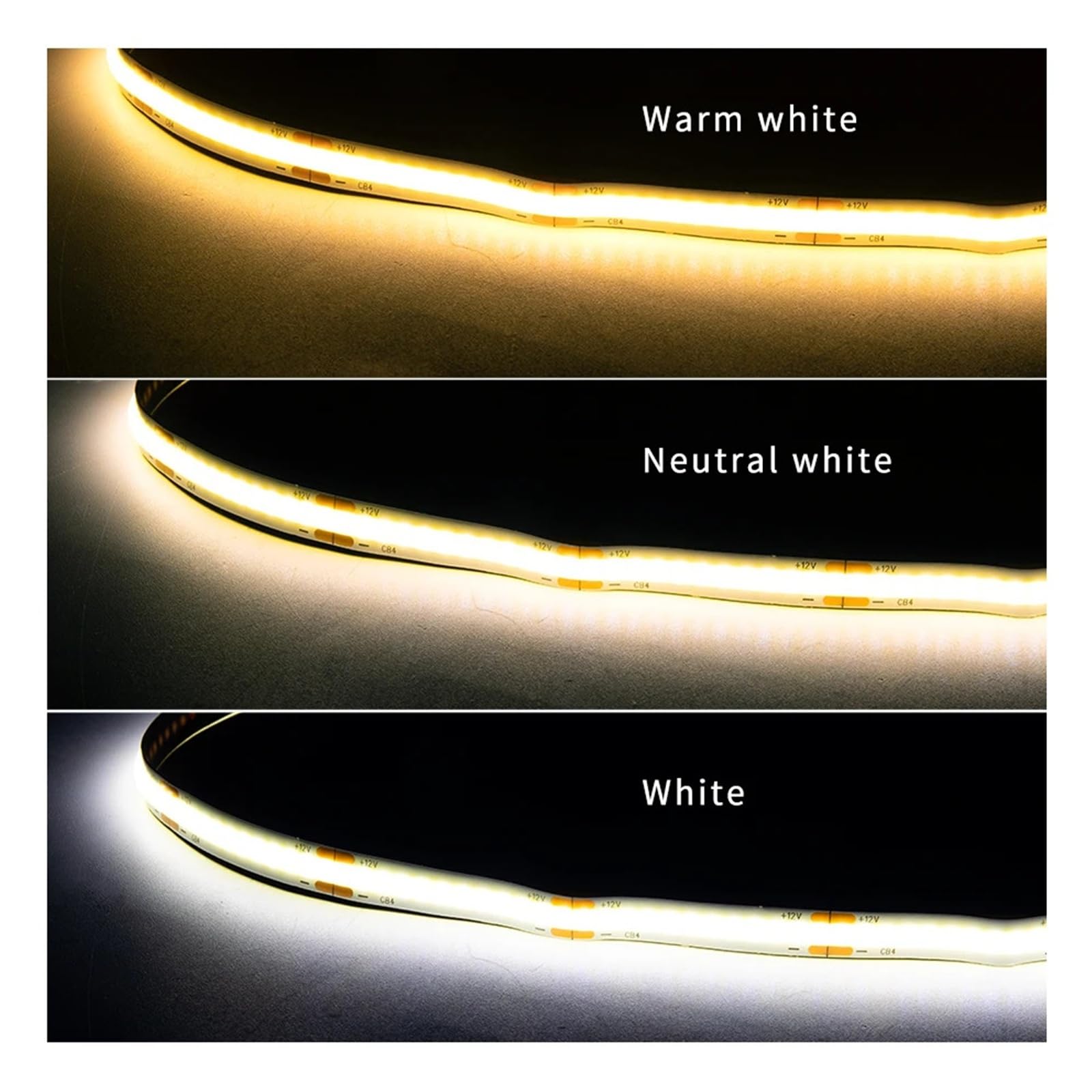 Tira LED COB de 24 V con enchufe múltiple y atenuador táctil, cinta adhesiva for iluminación de gabinetes de cocina, 1-6 piezas(Neutral White,5X COB STRIP LIGHT_5M_EU POWER PLUG)