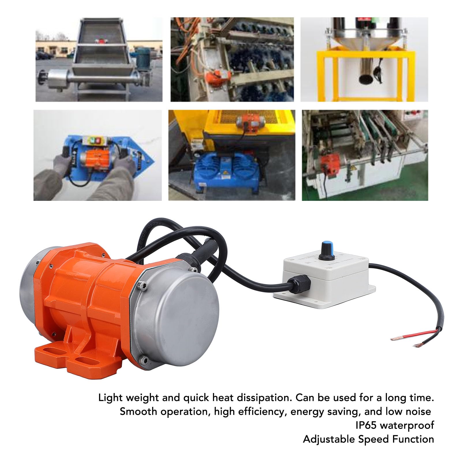 Motore vibrante senza spazzole DC24V, motore vibratore per calcestruzzo, velocità regolabile 4000 giri/min con IP65, mini vibratore elettrico per calcestruzzo per costruzioni, (15 W)