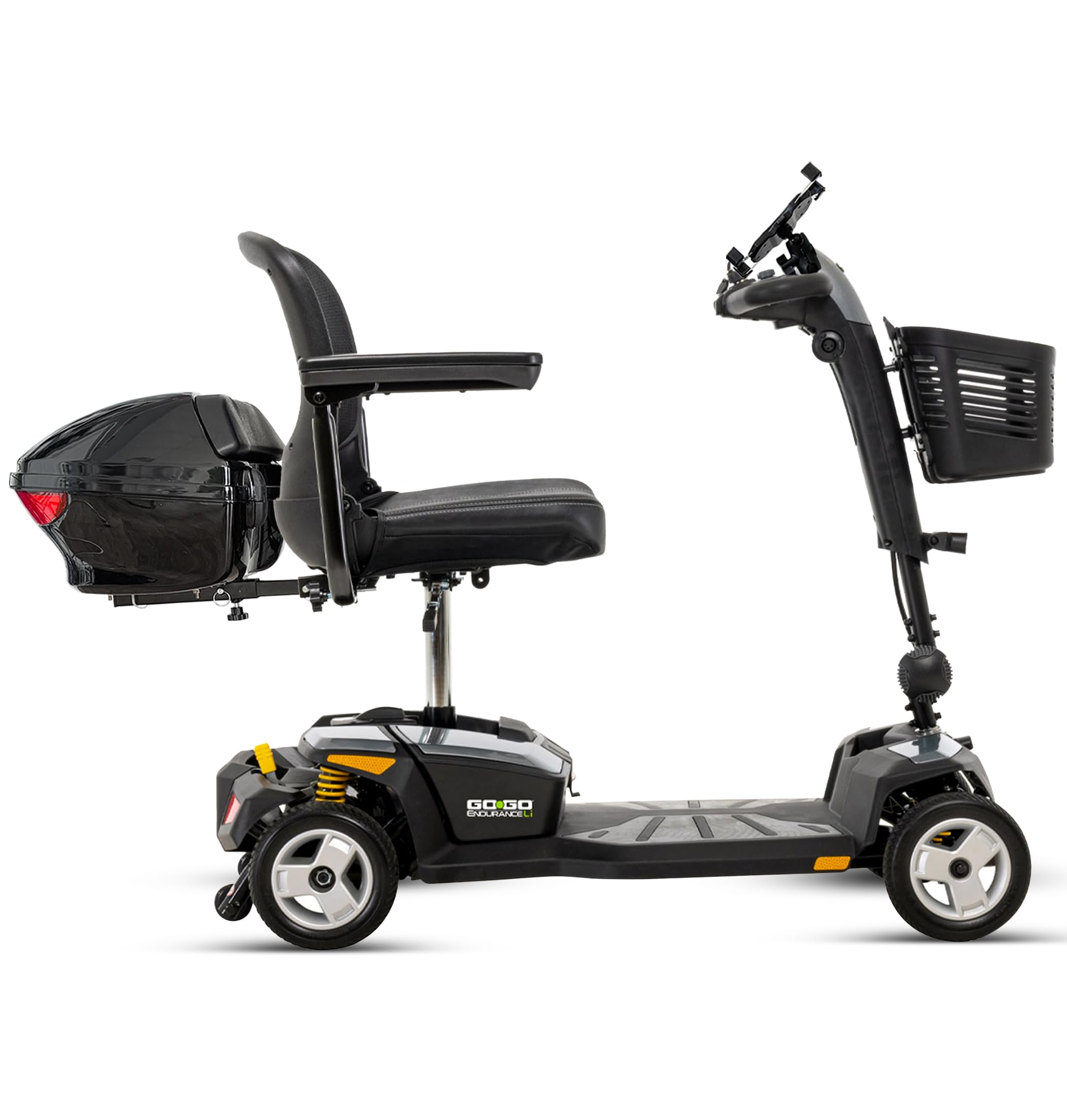 Pride Go Go Endurance Li Mobility Scotter + Mobility Yours Storage Pod, Rear Basket, Cell Phone Holder, Upgraded 20" Wide Seat, Lithium Battery, 325