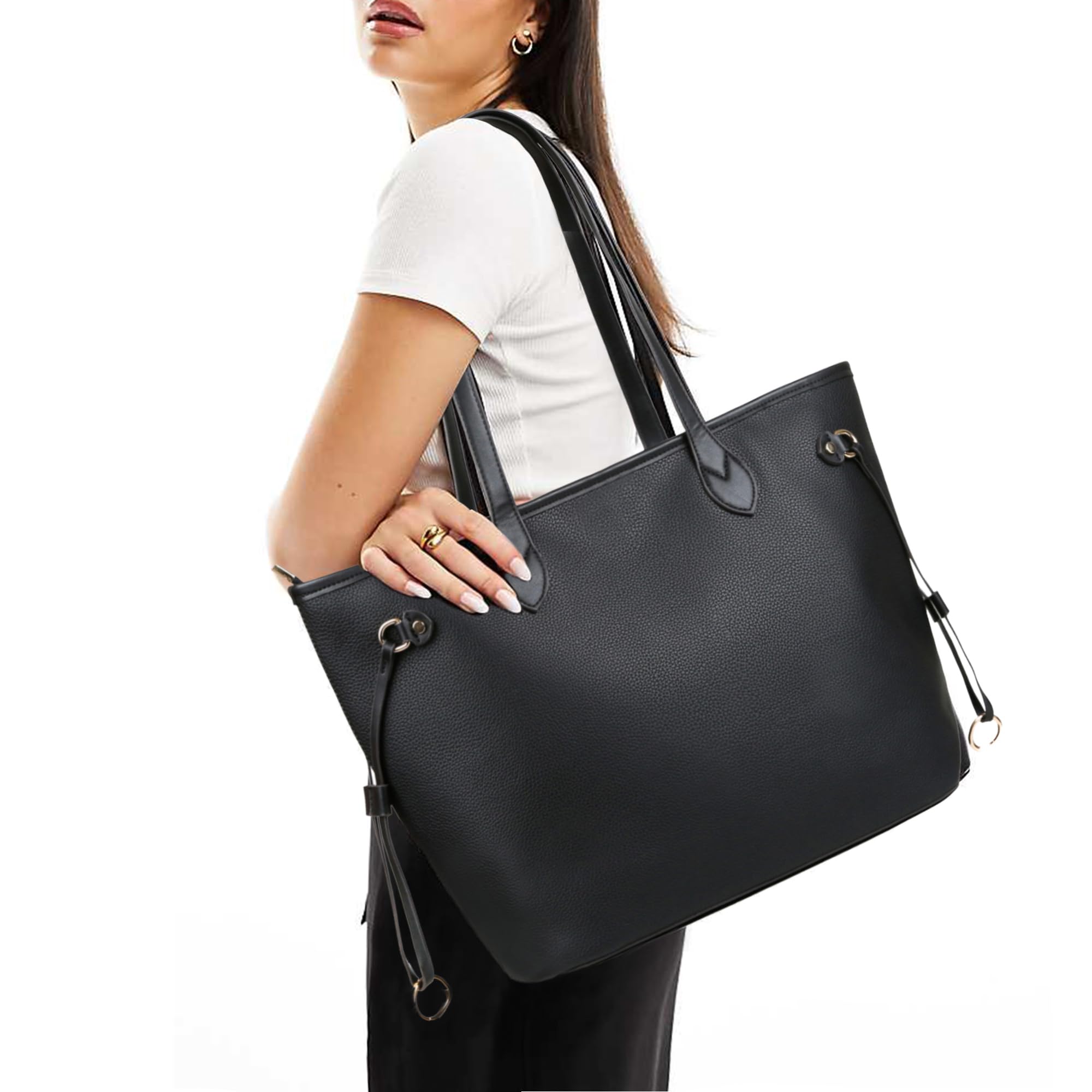 AOSSTA Womens Tote Bags For School Large City Bag Design Roomy Shoulder Bag for Work Shopping Travel