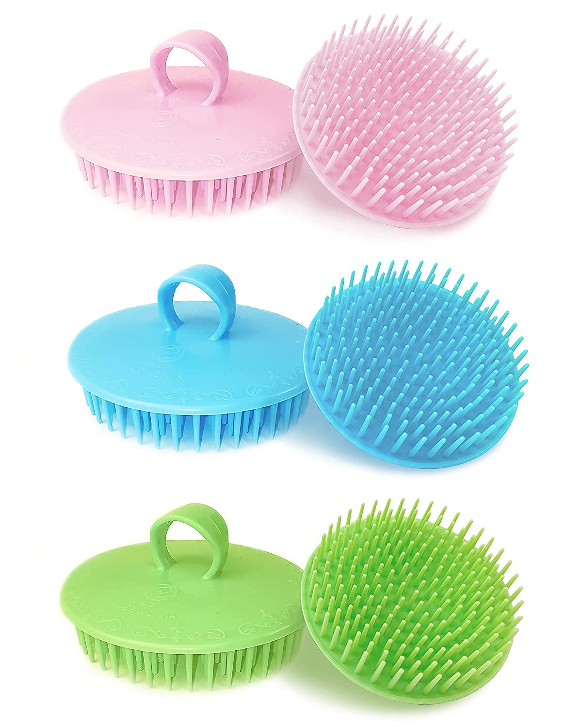 FUNI 6 Pcs Hair Scalp Massager Shampoo Brush, Scalp Brush Shower for Scalp Scrub, Head Massage and Hair Growth, Soft Scalp Scrubber, Scalp Exfoliator for Adults, Children and Pets