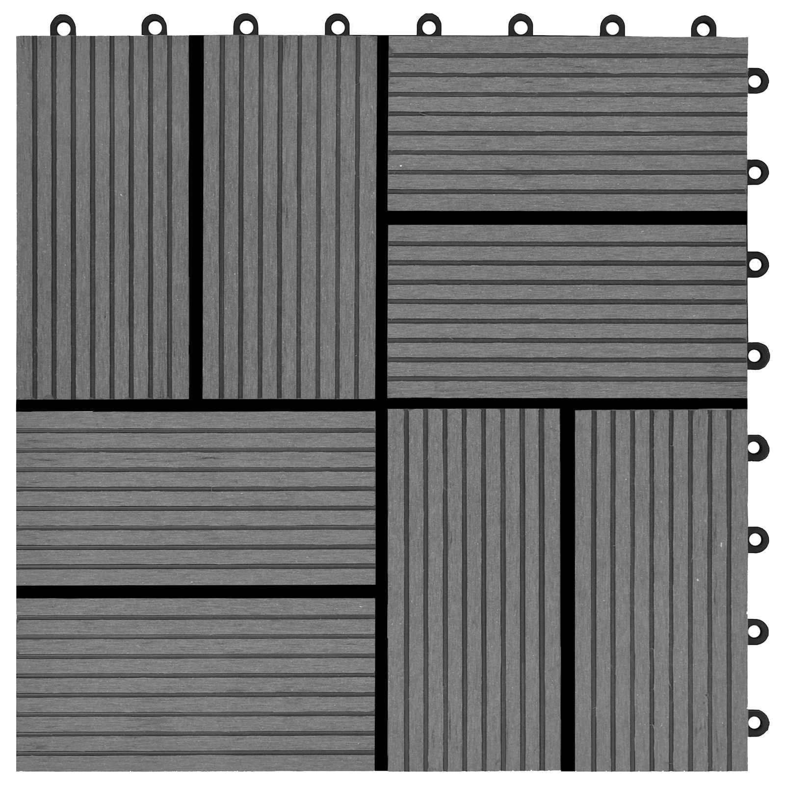 Generisch Terrassenfliese 22 STK. Grau 30 x 30 cm WPC,Haushaltsbedarf,18 kg-3444838
