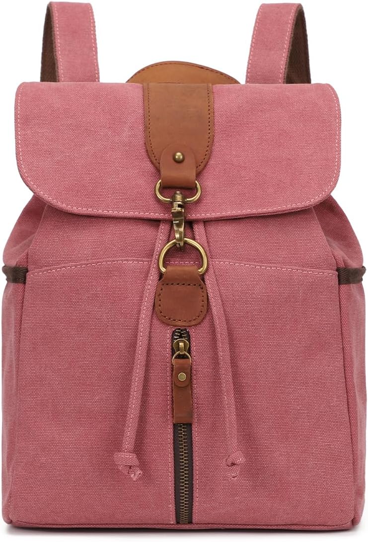 KL928 Canvas Backpack Casual Daypack Vintage Outdoor Travel Rucksack Hiking