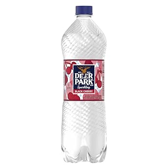 Deer Park Brand Sparkling Natural Spring Water, Black Cherry, 33.8-Ounce Plastic Bottle Single Bottle