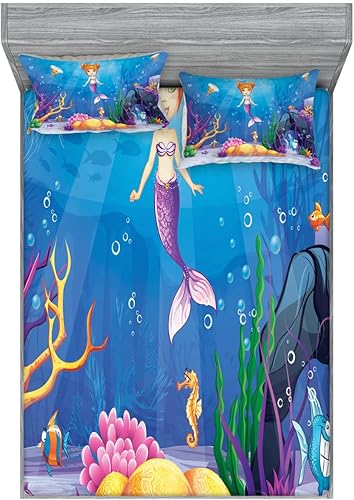 Miniatura 179 de Ambesonne Juego de sábanas bajeras y fundas de almohada, dibujos de aviones antiguos, vuelos clásicos con fechas, estilo vintage, diseño nostálgico,