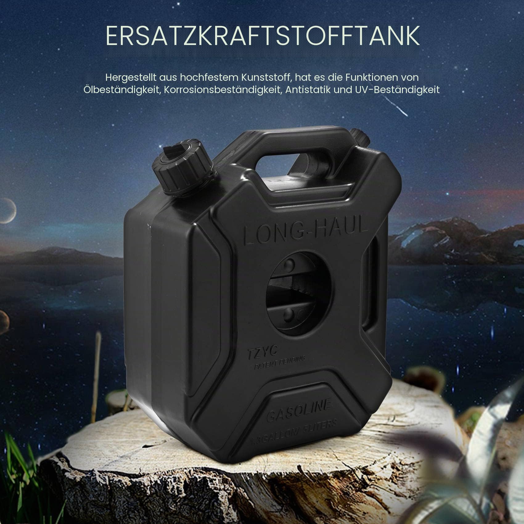5L Benzinkanister Kraftstoffkanister für Benzin &, Ersatzkraftstofftank für Auto und Motorrad, Kunststoff Kraftstoffkanister mit Schloss & Schlüssel für ATV UTV Motorrad